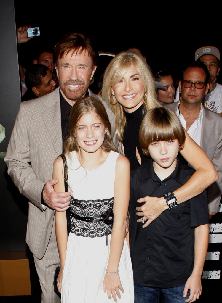 Chuck Norris with his wife Gena and two children