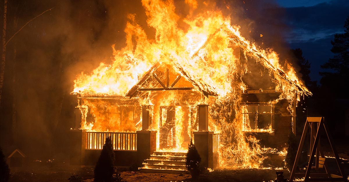 family home ablaze