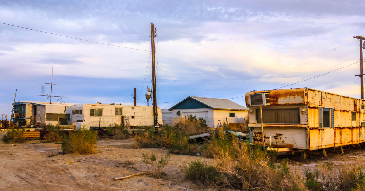 trailer park in desert like conditions